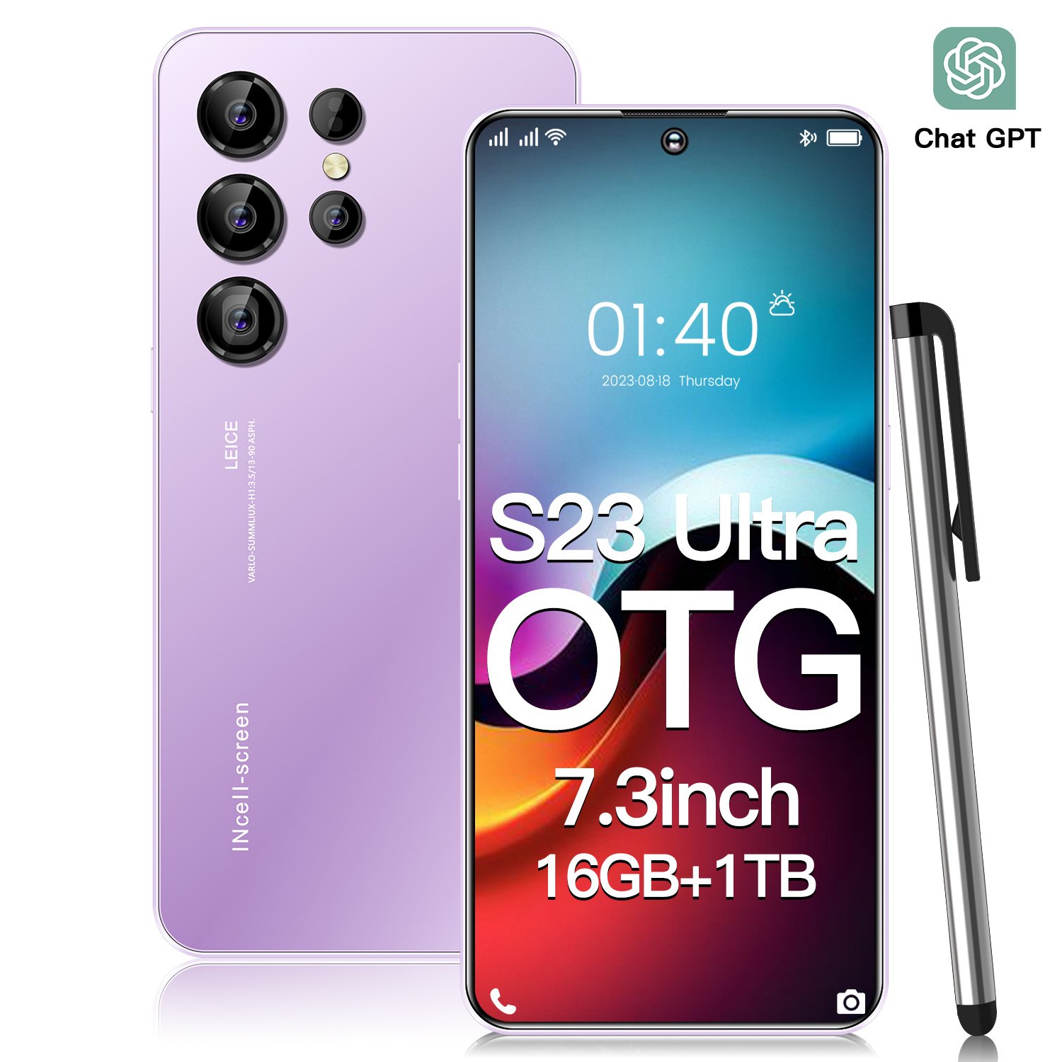 S23 Full Screen 16+512GB Android Mobile Phones With Stylus Unlocked Smart Phone